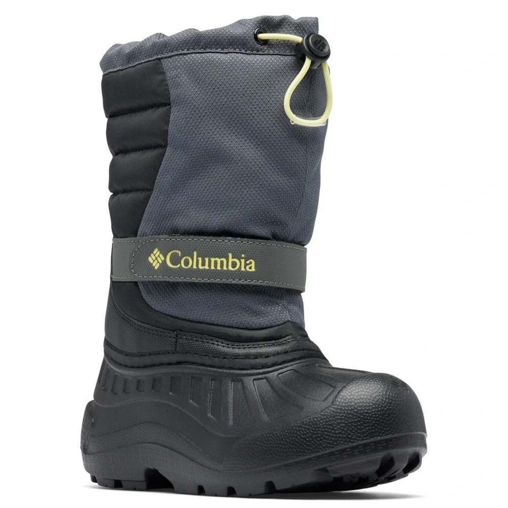 NWT Columbia Unisex Kids' Powderbug Snowlite Boot, Dark Grey/Black, 5
